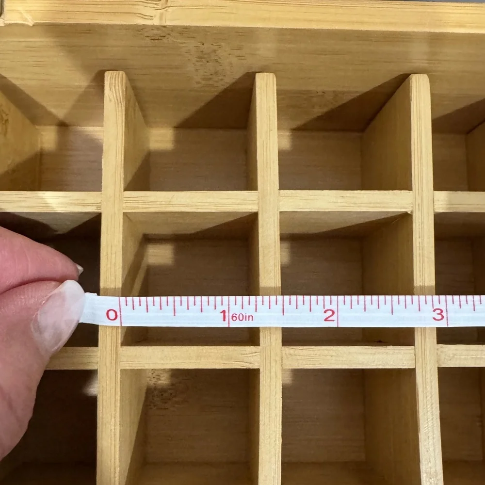 Bamboo Wooden Storage Box with 24 single inserts, Like New